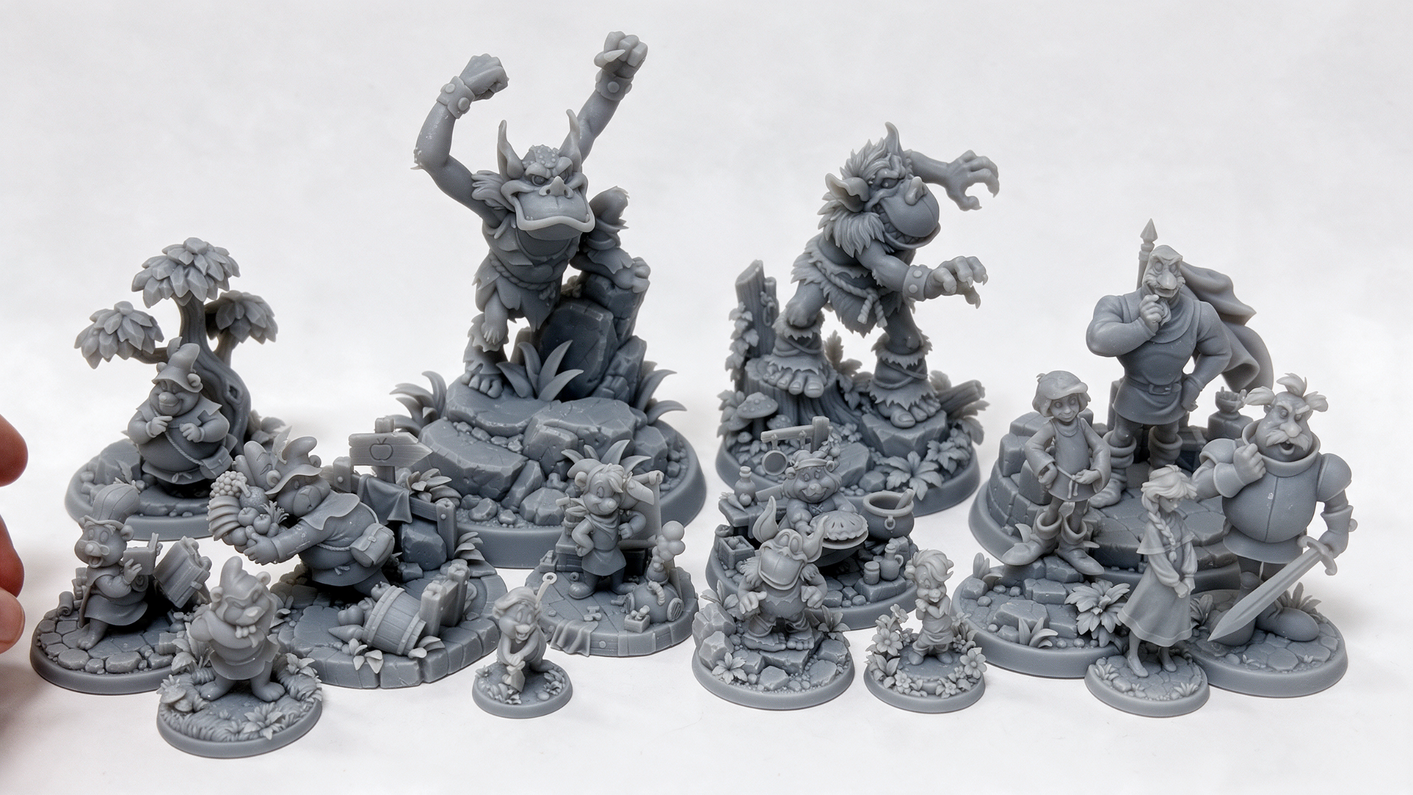 Current FanFig3D grey resin printed figure lineup